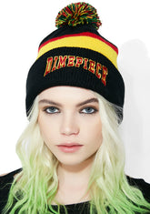 Multi Stripe Pom Beanie