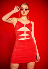 Ripe 'N Ready Cutout Ruched Mini Dress