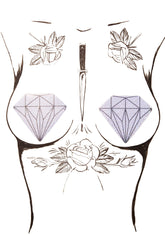 Silver Glitter Diamond Pasties