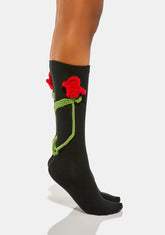 Ruby Midnight Bloom Crochet Socks