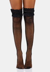 Awestruck Me Rhinestone Thigh Highs