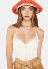 Cream I'm In Your Area Bustier Top