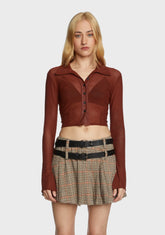 Cozy Secrets Crop Top - Red