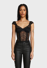 Rita Lace Corset - Black