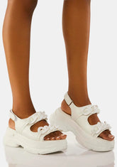 White Skyler Platform Sandals