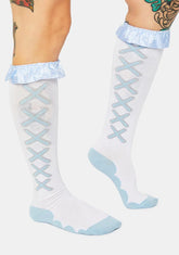 Not Your Doll Ruffle Knee High Socks