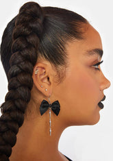 Night Hot And Mean Bow Earrings