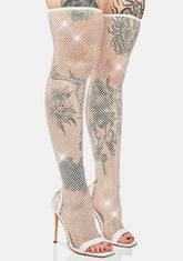 Scorpius Diamante Thigh-High Heels