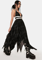 Distortion Plaid Midi Dress