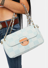 Icy Designer Taste Checkered Shoulder Bag