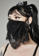Haunted Memory Lace Veil Face Mask