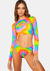 Painted Tie Dye 3-Piece Bikini Set