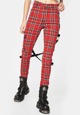 Red Plaid Chaos Pants