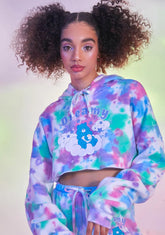 L.U.V. Luv You Cropped Tie Dye Hoodie
