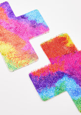 Velvet Tie Dye Cross Pasties