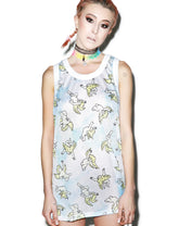 Risen Sky Mesh Tank - Light Blue