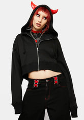 Crafty Devil Cropped Hoodie