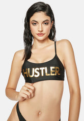 Noir Hustler Logo Bikini Top