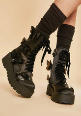 Awaken The Night Butterfly Combat Boots