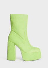x Teletubbies Green Platform Boots