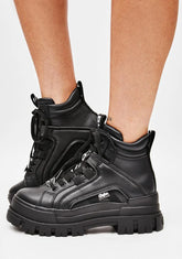 Black Aspha NC Mid Lace Up Sneakers