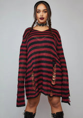 Wine My Eternal Nightmare Distressed Sweater