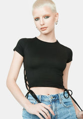 Matter Of Time Lace Up Top