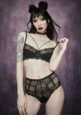 Meaning Of Night Strappy Lace Lingerie Set