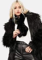 Noir Plush Love Faux Fur Scarf
