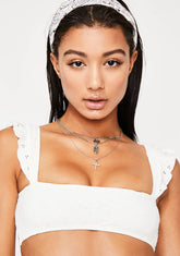 Two Ways Ruffle Strap Bikini Top