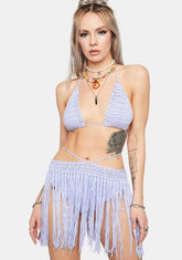 Lavender Where's The Love Crochet Skort Set