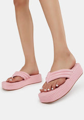 Pink Calliope Padded Toe Thong Flatforms