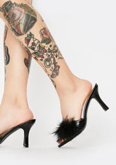 Sasha Marabou Kitten Heels - Black