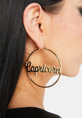 Reppin' Capricorn Hoop Earrings
