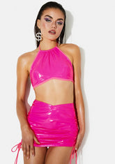 Violent Delight Vinyl Halter Top & Skirt Set