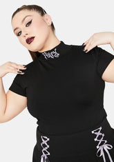 Her Dark Universe Embroidered Fairy Mock Neck