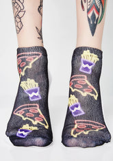Pizza N' Friez B4 Guyz Glow-In-The-Dark Socks