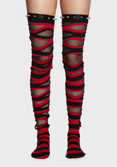 Danger Zone Thigh High Socks