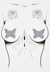 Baby Blue Glitter Butterfly Pasties
