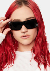 Wicked Let Ur Guard Down Shield Sunglasses