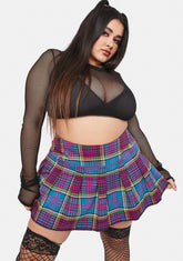 Plus Azure Chase The High Pleated Skirt