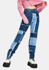 Cheat Patchwork Mom Jeans
