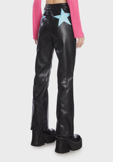 Vegan Leather Star Trousers