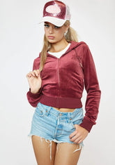 Wine Classic Velour Hoodie