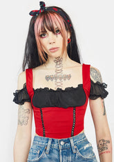Fire Shoulda Coulda Corset Crop Top