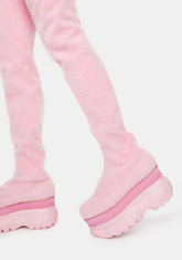 Sugar Coated Dreams Fuzzy Thigh High Boots
