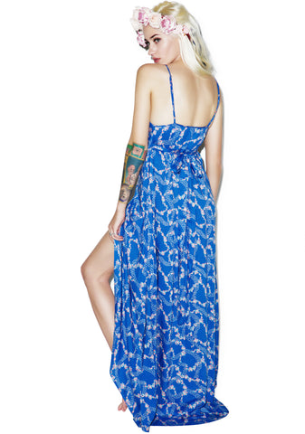 Starry Blue Floral Atlantis Wrap Dress