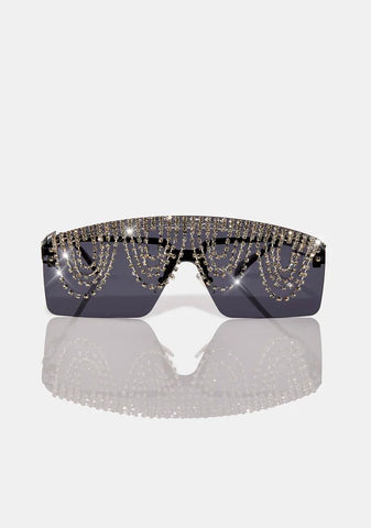 Wicked Lustrous Visions Rhinestone Sunglasses