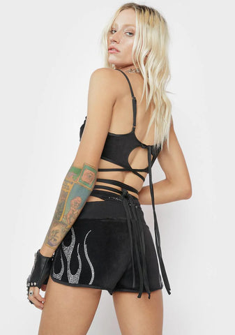 Destroy Toxic Masculinity Velour Crop Top