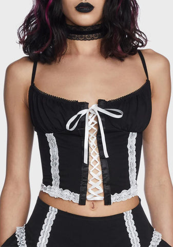 Holy Devious Doll Lace Bustier Top